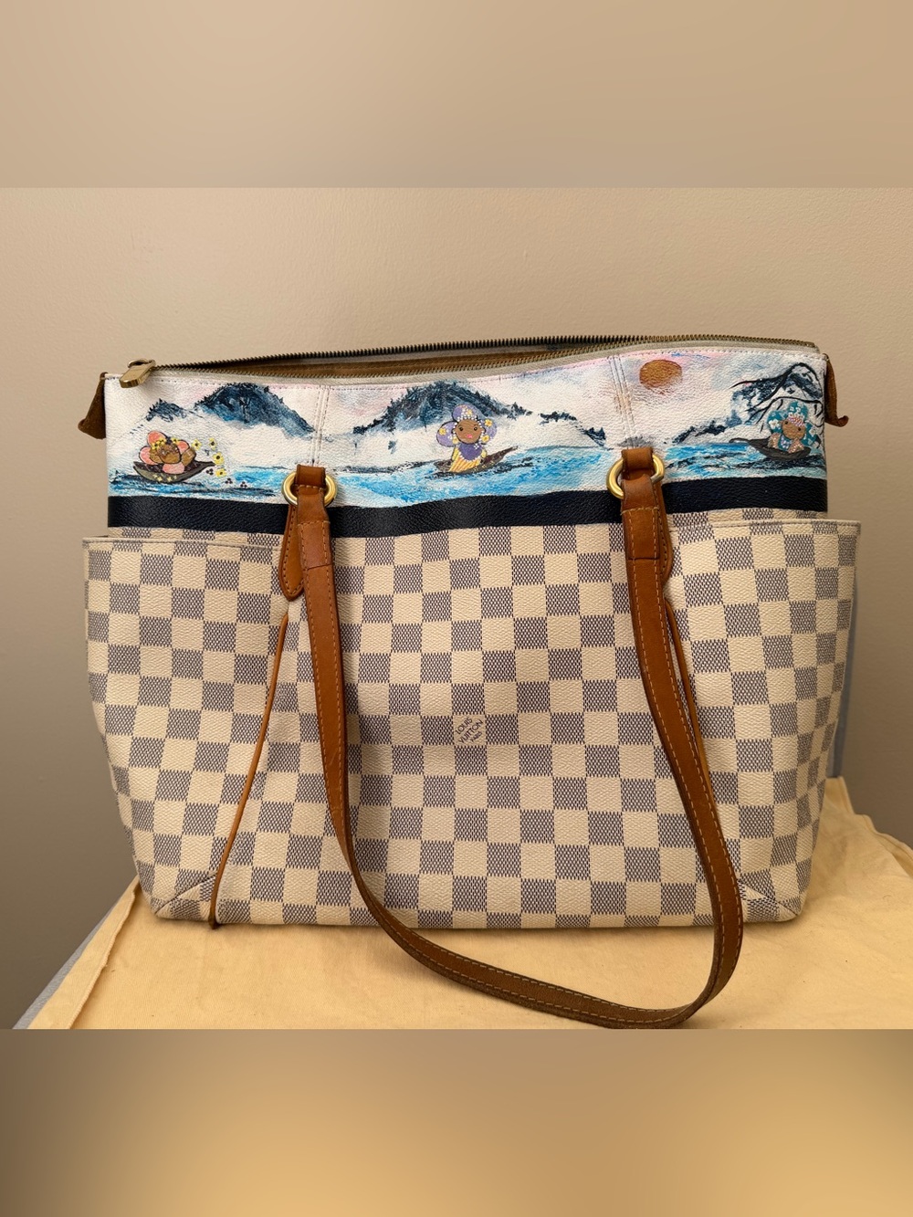 Authentic Louis Vuitton Totally Damier Azur MM